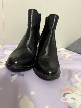 Steven By Steve Madden Black Leather Ankle Booties